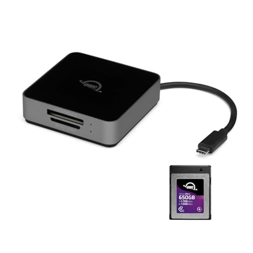 OWC 650GB Atlas Ultra CFExpress 2.0 Type B Card with Atlas Dual CFExpress Bundle with SD Card Reader/Writer (2 Items)