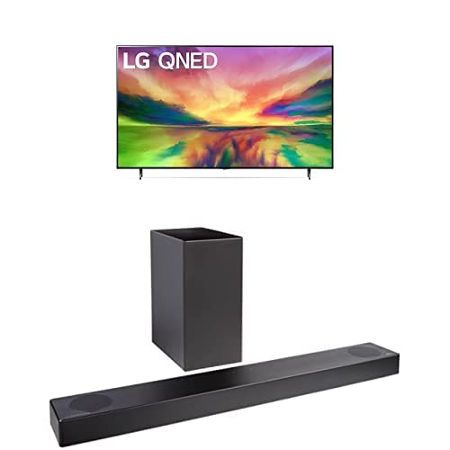 LG QNED80 Series 86-Inch Class QNED Mini-LED Smart TV 86QNED80URA, 2023 S75Q 3.1.2ch Sound bar with Dolby Atmos DTS:X, High-Res Audio, Synergy TV, Meridian, HDMI eARC, 4K Pass Thru Dolby Vision