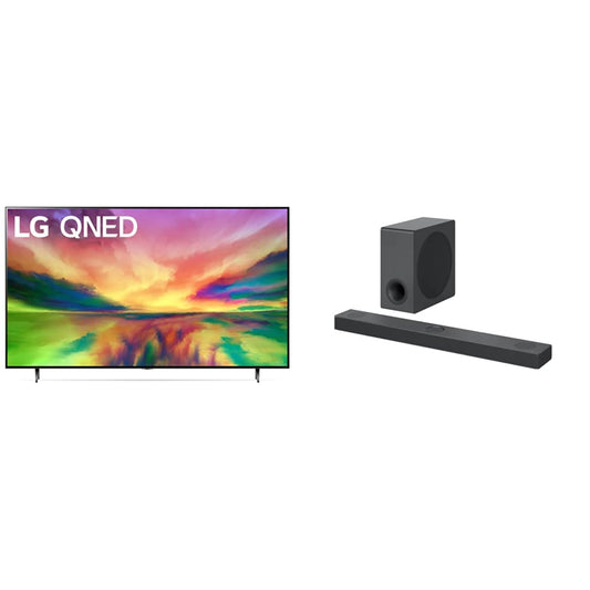LG QNED80 Series 86-Inch Class QNED Mini LED Smart TV 4K Processor Smart Flat Screen TV for Gaming, 2023 S80QY 3.1.3ch Sound bar with Center Up-Firing, Black