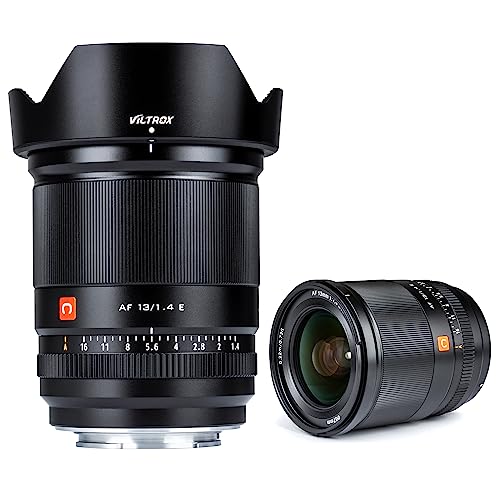 VILTROX 13mm F1.4 f/1.4 e Mount Lens, Super Wide Angle APS-C Prime Lens for Sony e Mount mirrorless Cameras ZV-E10 a600 a6600 a6100 a6000 a7 Black