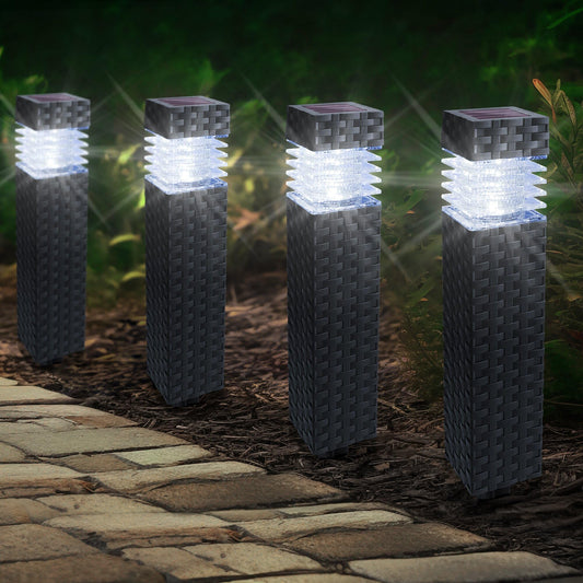 Jyoiat Solar Powered Pathway Lights - 6 Pack Landscape Lights Outdoor Seal Solar Garden Lights for Walkway, Lawn, Path, Garden, Patio, Yard Decor (White)