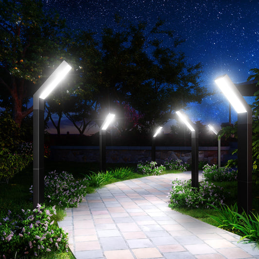 ROSHWEY Solar Pathway Lights Outdoor, 6 Pack Solar Lights Outdoor Waterproof, Bright Solar Garden Lights Solar Lights for Outside Landscape Lighting Yard Patio Backyard Driveway Walkway Path Lawn